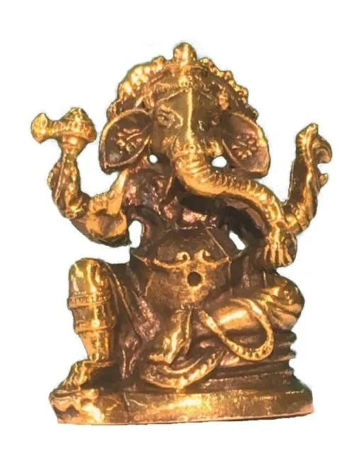 Ganesha sitzend Messing 3