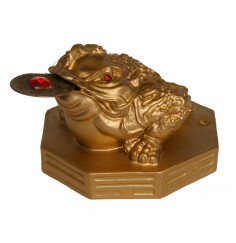 "Money Frog" Kunststein goldfarben 5x7cm