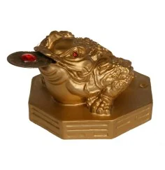 "Money Frog" Kunststein goldfarben 5x7cm