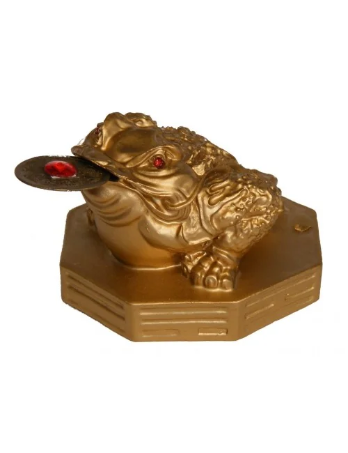 "Money Frog" Kunststein goldfarben 5x7cm