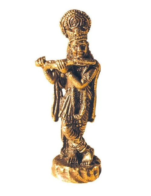 Krishna stehend Messing 3cm