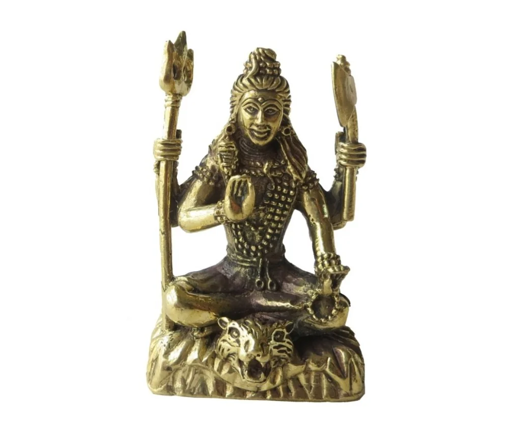 "Shiva auf Tiger" Messing 5cm