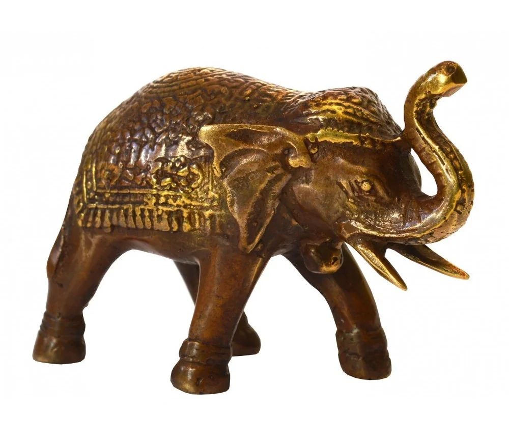 "Indischer Elefant" Messing antik 7x5cm