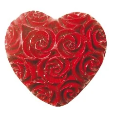 Herz " Rose " Speckstein rot 6x6cm