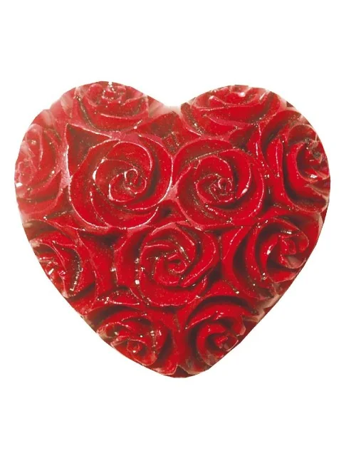 Herz " Rose " Speckstein rot 6x6cm