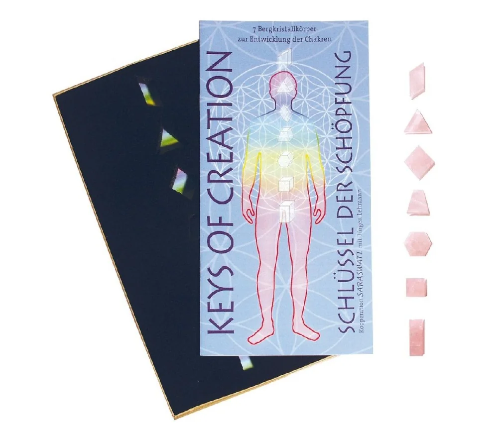 Kristallkörper "Keys of Creation" 7er Set Rosenquarz
