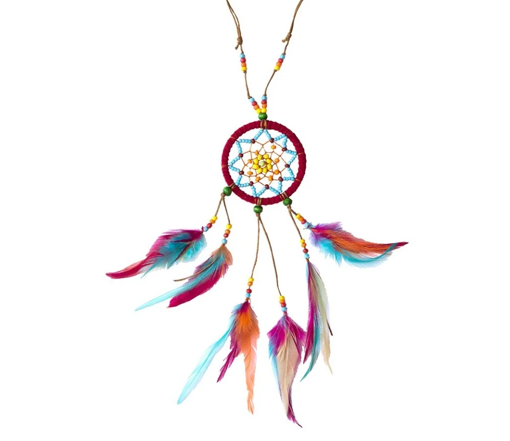 Traumfänger Halskette "Mandala" rot