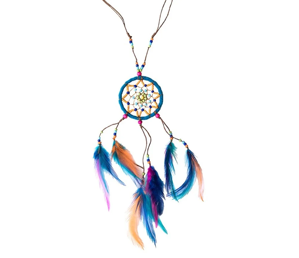 Traumfänger Halskette "Mandala" türkis