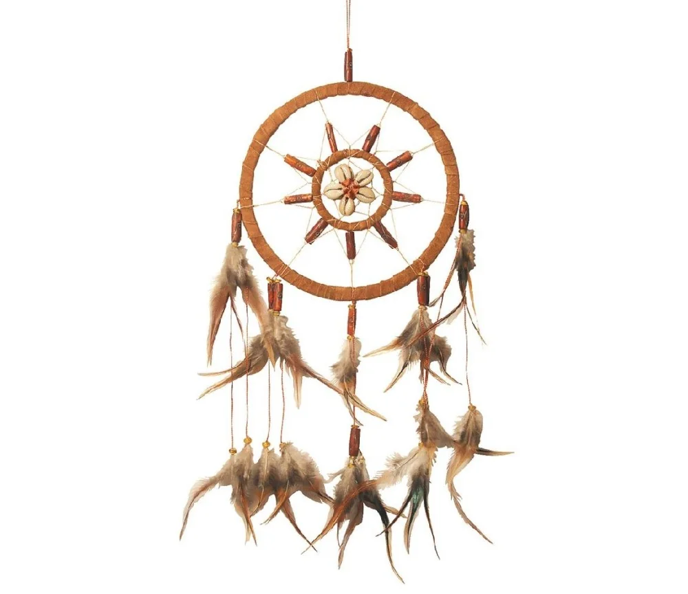 Traumfänger Mandella mit Röhrenknochen Leder 18cm