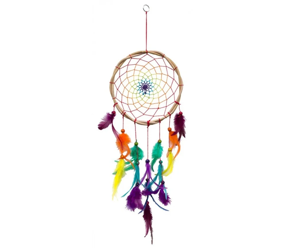 Traumfänger "Twisted Rainbow" Rattan 22x50cm