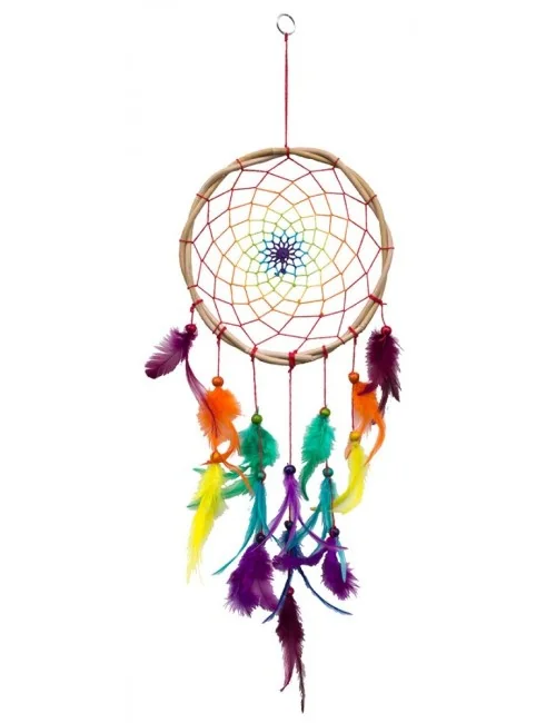 Traumfänger "Twisted Rainbow" Rattan 22x50cm