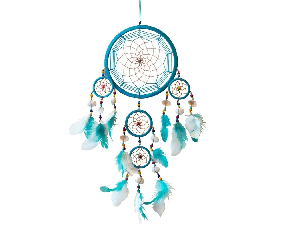 Traumfänger "Spider Shell" Nylon mit Muscheln und Perlen 16x50cm