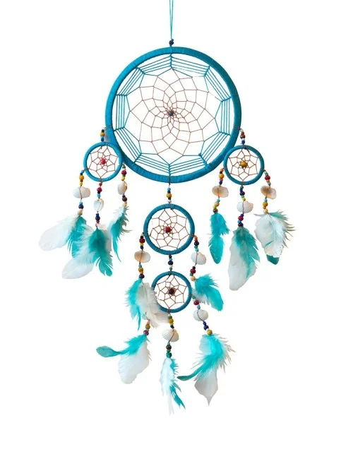 Traumfänger "Spider Shell" Nylon mit Muscheln und Perlen 16x50cm