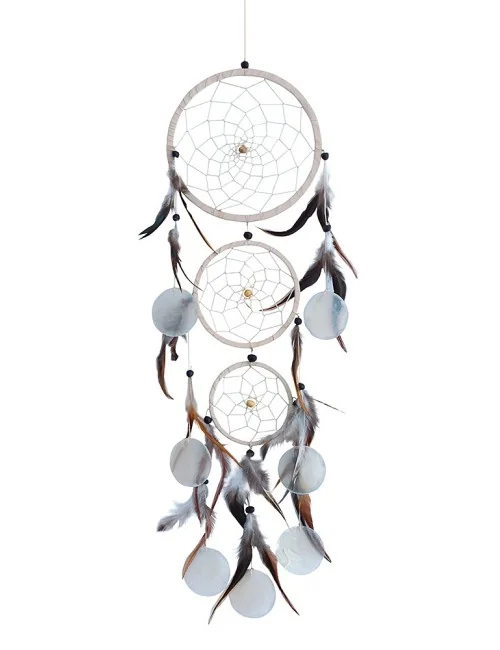 Traumfänger Mobile mit 3 TF und Capiz Muscheln Nylon 18x65cm