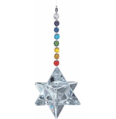 Suncatcher "Rainbow Merkabah"mit 60mm Kristall Merkabah, Glas "bleifrei"