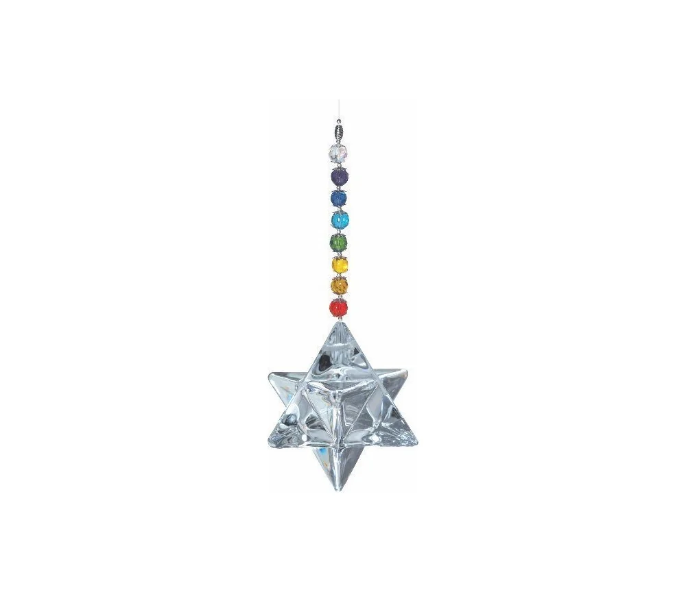 Suncatcher "Rainbow Merkabah"mit 60mm Kristall Merkabah, Glas "bleifrei"