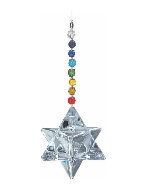 Suncatcher "Rainbow Merkabah"mit 60mm Kristall Merkabah