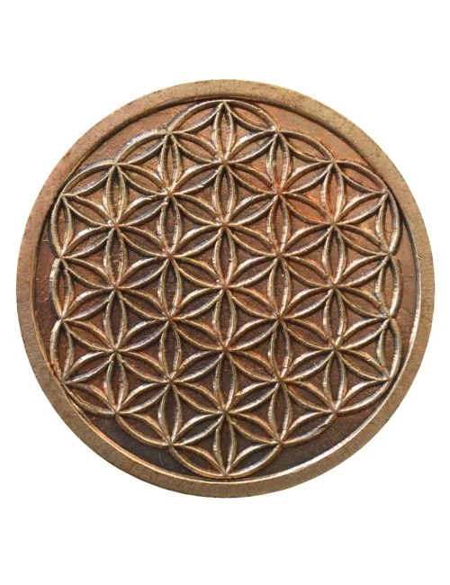 Glücksmünze "Blume des Lebens" Kupfer verzinnt 4cm