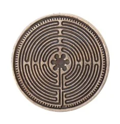 Glücksmünze "Labyrinth Chartres" Kupfer verzinnt 4cm