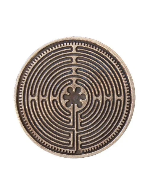 Glücksmünze "Labyrinth Chartres" Kupfer verzinnt 4cm
