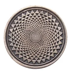 Glücksmünze "Sahasrara" Kupfer verzinnt 4cm