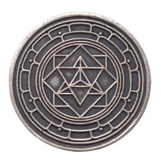 Glücksmünze "Merkaba" Kupfer verzinnt 4cm