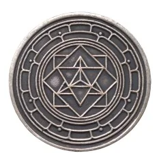 Glücksmünze "Merkaba" Kupfer verzinnt 4cm