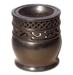 Aromalampe "Zylinder Jali" Black Stone 9x10cm