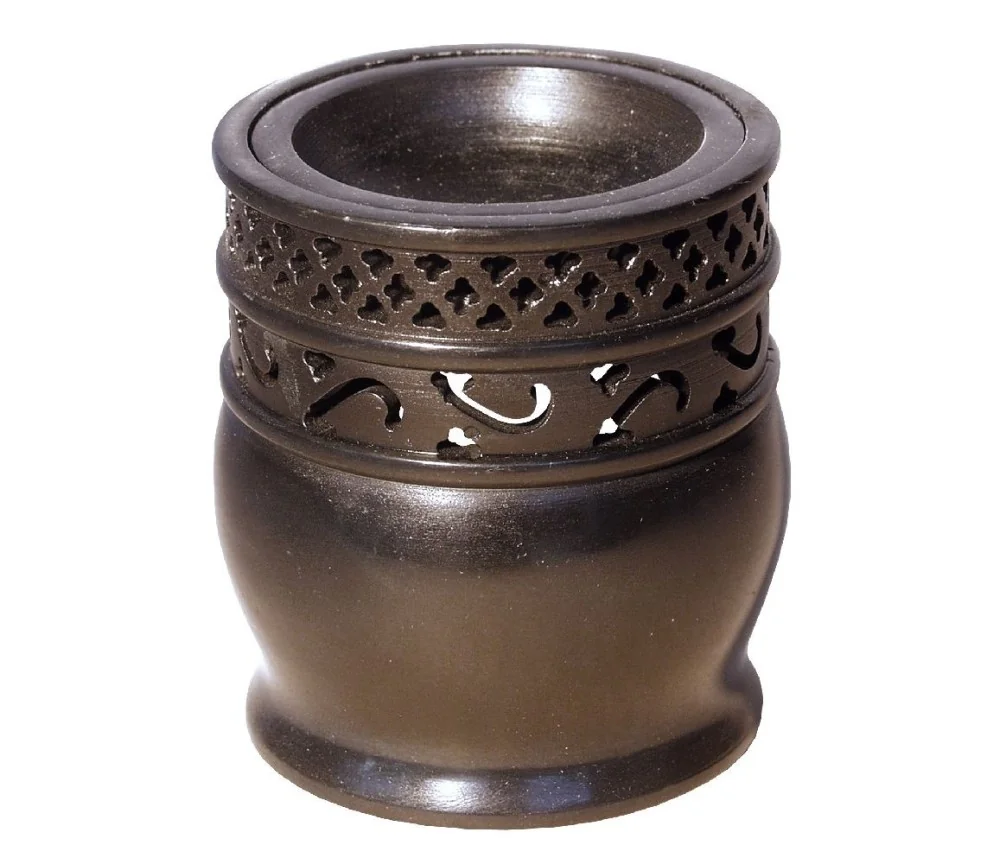 Aromalampe "Zylinder Jali" Black Stone 9x10cm