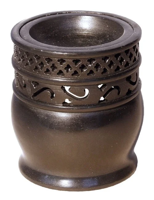 Aromalampe "Zylinder Jali" Black Stone 9x10cm