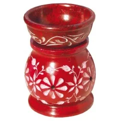 Aromalampe "Blume" Speckstein rot 6x9cm
