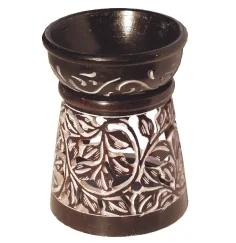 Aromalampe "Blume" Speckstein braun 6x9cm