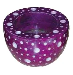 Teelicht Speckstein lila 6cm