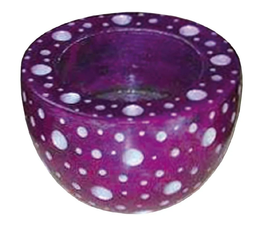 Teelicht Speckstein lila 6cm