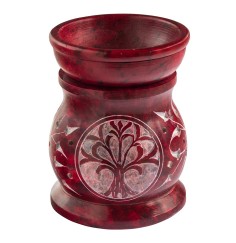 Aromalampe "Baum des Lebens" Speckstein rot 6x8cm