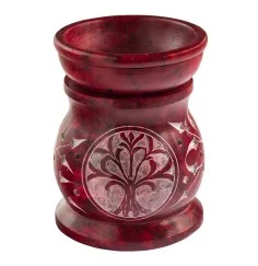Aromalampe "Baum des Lebens" Speckstein rot 6x8cm