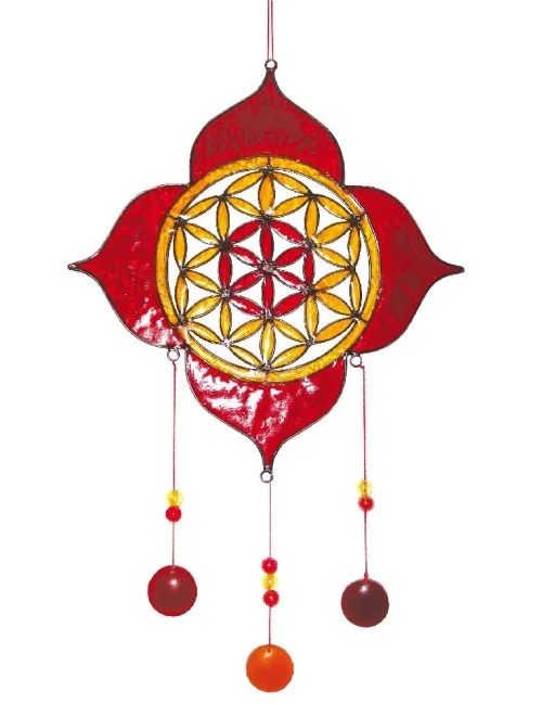 Spiritcatcher "Lotus BDL" Fiberglas rot 20x30cm