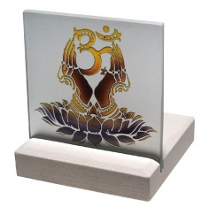 Teelicht "Om Namaste" Glas Stein graviert 10x13cm