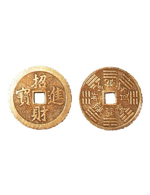 Chines. Münze einzeln Messing verzinnt 38mm