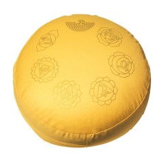 Meditationskissen mit Inlet "7 Chakren" Baumwolle(80%), Polyester(20%) goldgelb