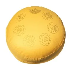 Meditationskissen mit Inlet "7 Chakren" Baumwolle(80%), Polyester(20%) goldgelb