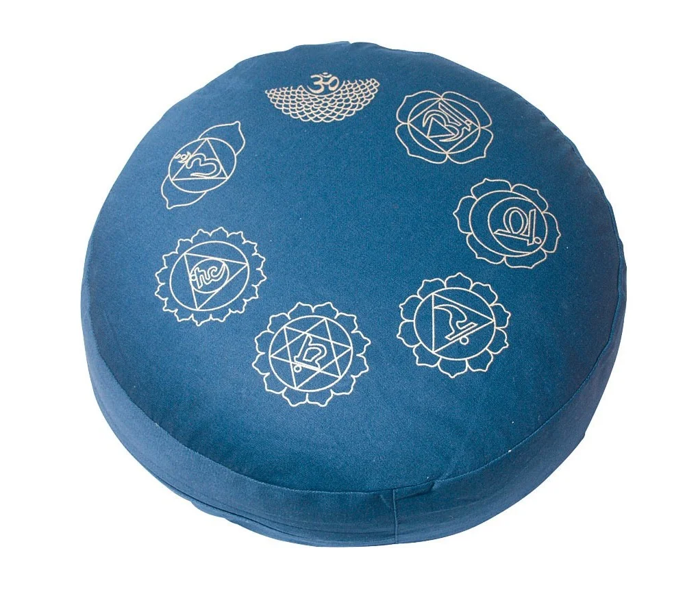 Meditationskissen mit Inlet "7 Chakren" Baumwolle(80%), Polyester(20%) blau