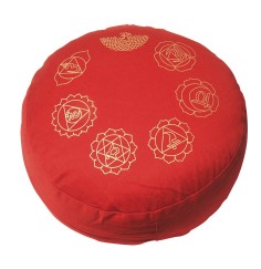 Meditationskissen mit Inlet "7 Chakren" Baumwolle(80%), Polyester(20%) rot