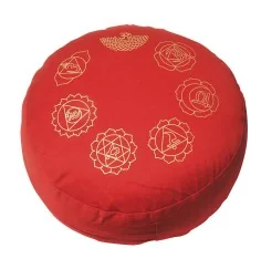 Meditationskissen mit Inlet "7 Chakren" Baumwolle(80%), Polyester(20%) rot