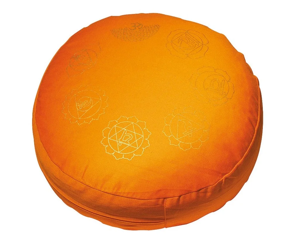 Meditationskissen mit Inlet "7 Chakren" Baumwolle(80%), Polyester(20%) orang