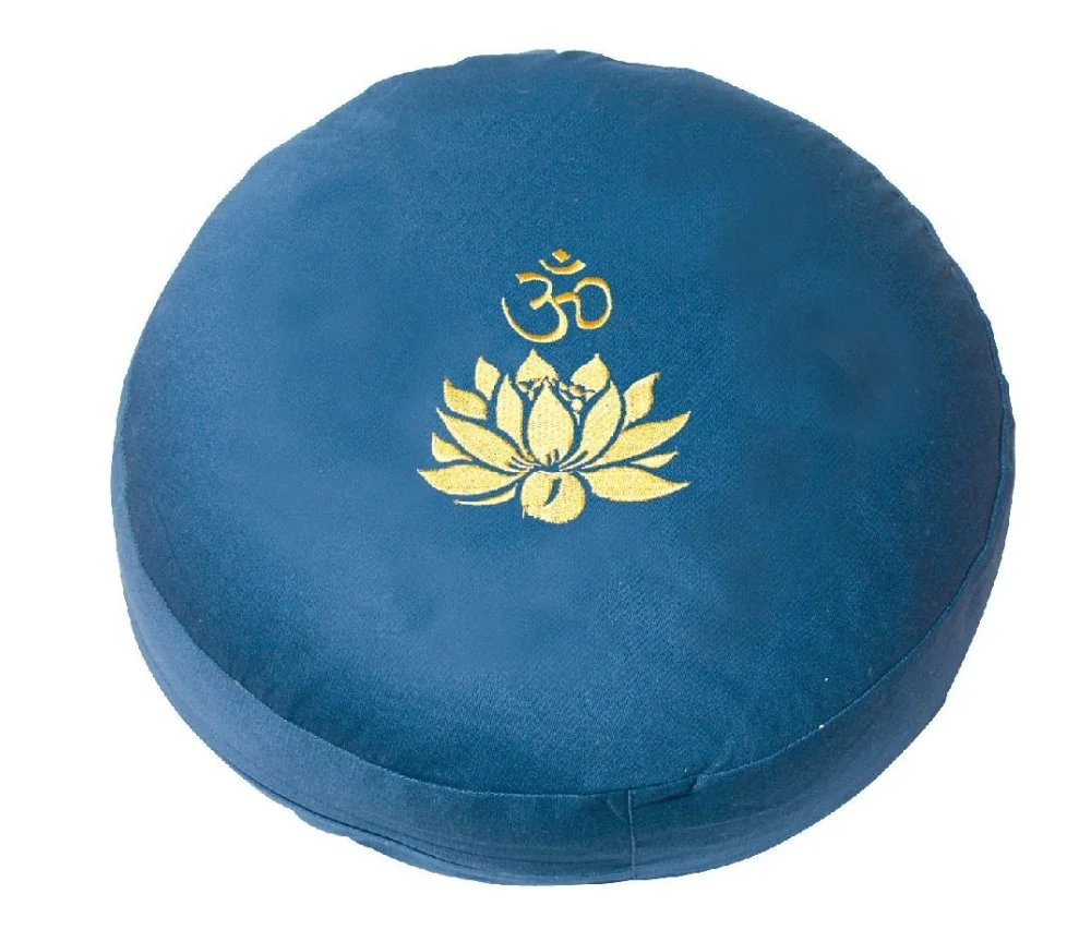 Meditationskissen mit Inlet "Lotus Om" Baumwolle(80%), Polyester(20%) blau