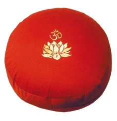 Meditationskissen mit Inlet "Lotus Om" Baumwolle(80%), Polyester(20%) rot