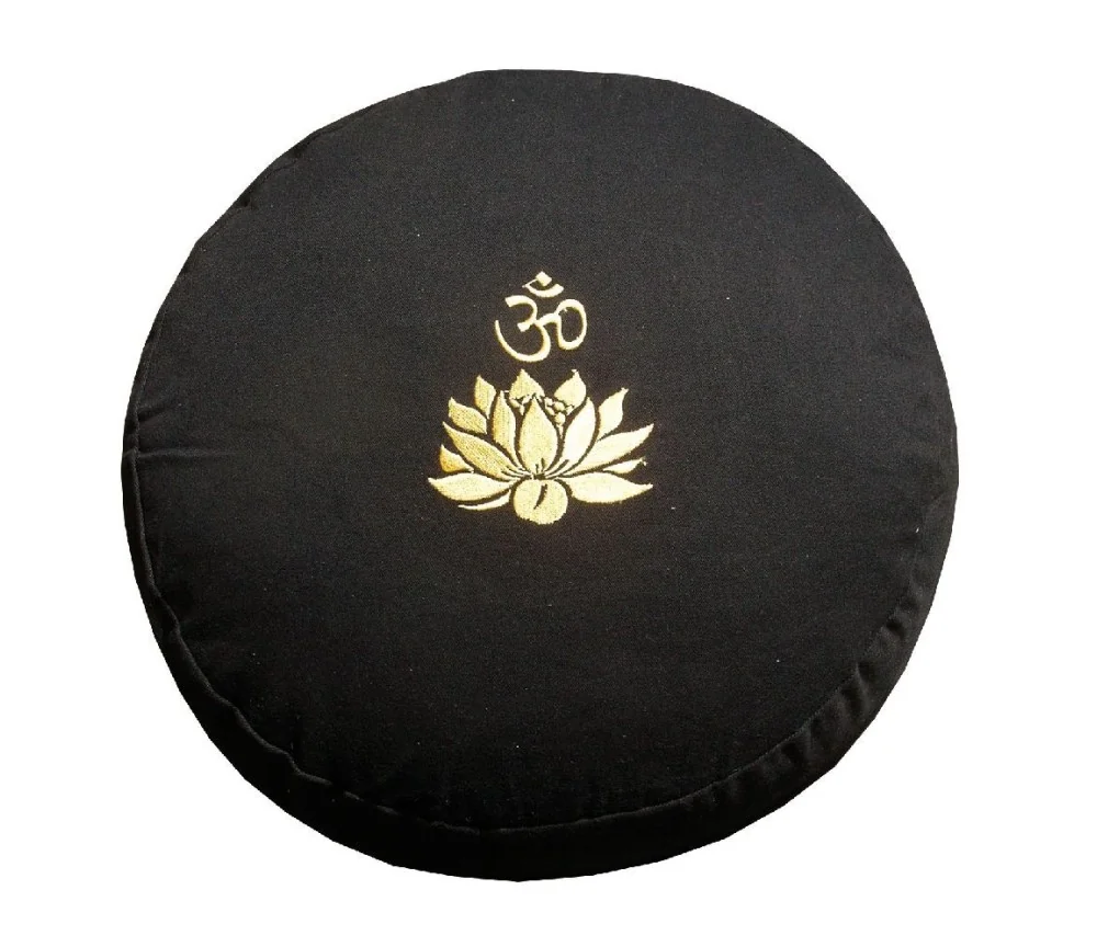Meditationskissen mit Inlet "Lotus Om" Baumwolle(80%), Polyester(20%) schwarz