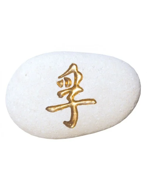Flußstein "Wahrheit" weiß/gold 7cm