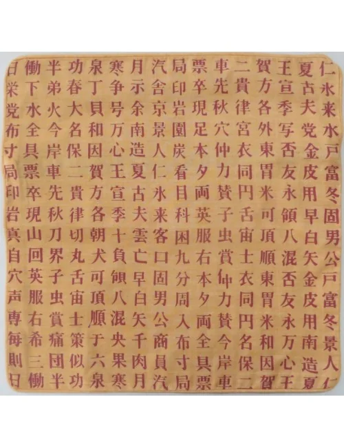 Kissenbezug "Kalligraphie" Baumwolle goldgelb 40x40cm